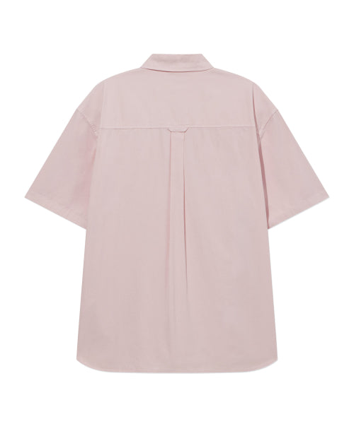 C LOGO PIGMENT OXFORD HALF SHIRTS