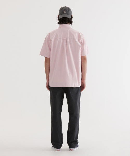 C LOGO PIGMENT OXFORD HALF SHIRTS