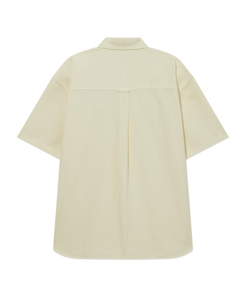 C LOGO PIGMENT OXFORD HALF SHIRTS