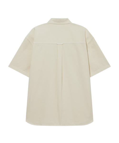 C LOGO PIGMENT OXFORD HALF SHIRTS