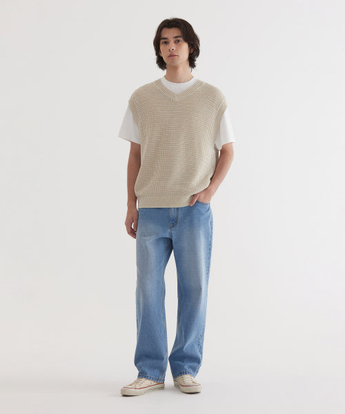 STONE WASHING KNIT VEST