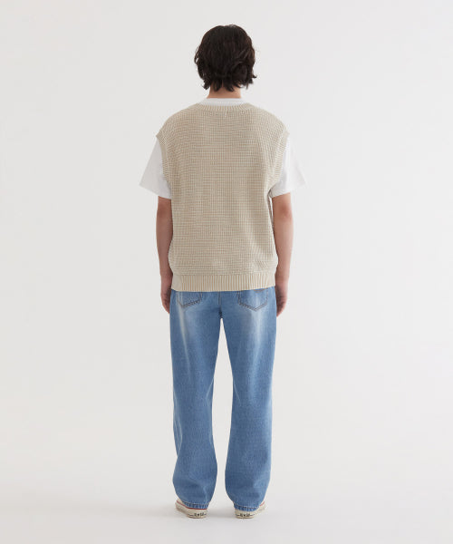 STONE WASHING KNIT VEST
