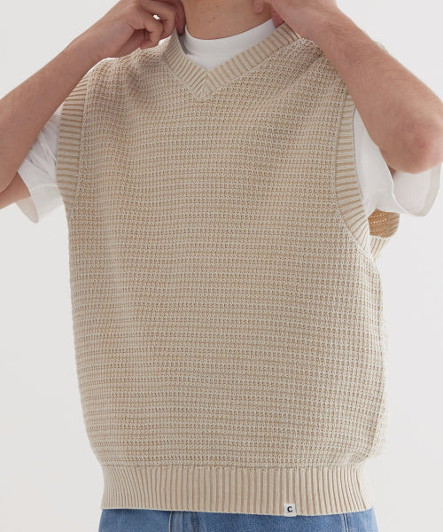 STONE WASHING KNIT VEST
