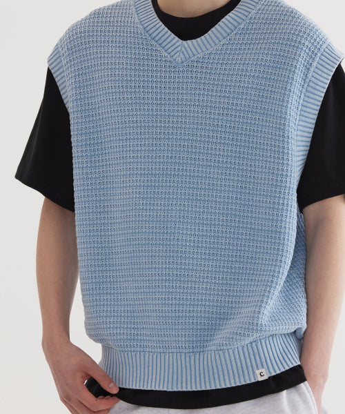 STONE WASHING KNIT VEST