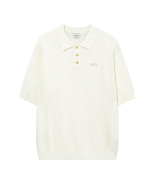 SMALL AUTHENTIC OPENWORK CABLE HALF KNIT