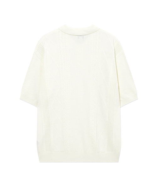 SMALL AUTHENTIC OPENWORK CABLE HALF KNIT