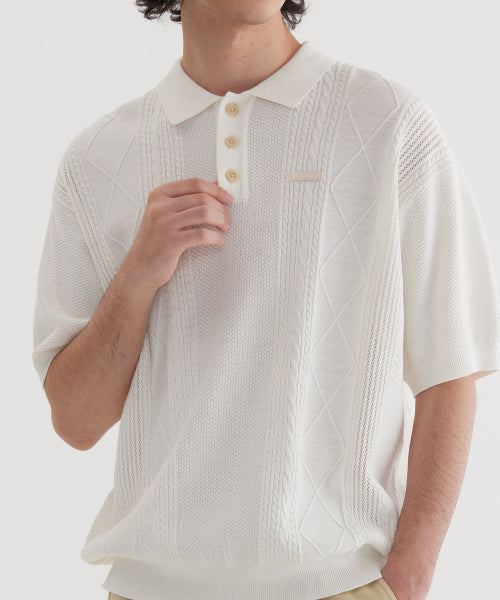 SMALL AUTHENTIC OPENWORK CABLE HALF KNIT