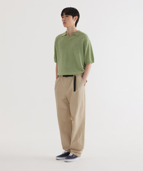 SMALL AUTHENTIC LOGO OPEN COLLAR HALF KNIT