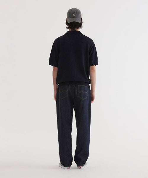 SMALL AUTHENTIC LOGO OPEN COLLAR HALF KNIT
