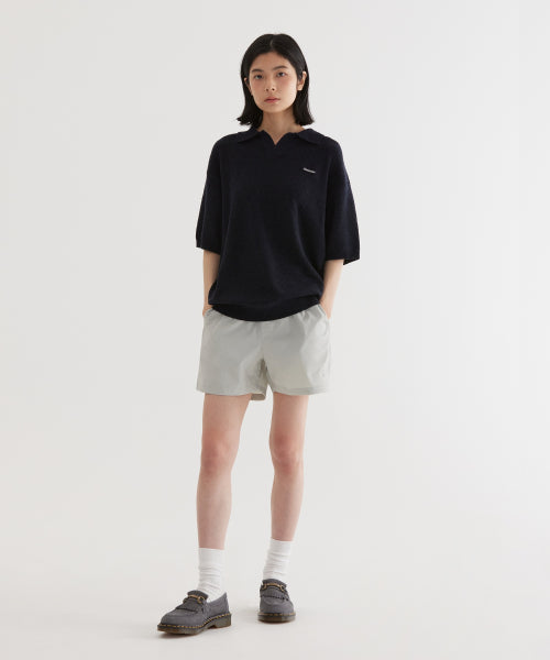 SMALL AUTHENTIC LOGO OPEN COLLAR HALF KNIT