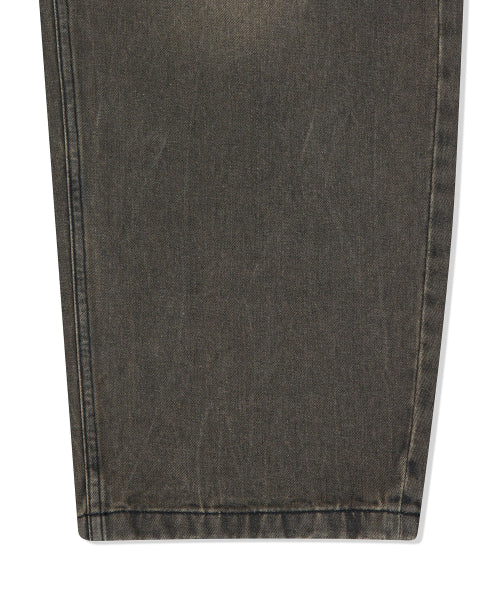 Real wide denim pants brown