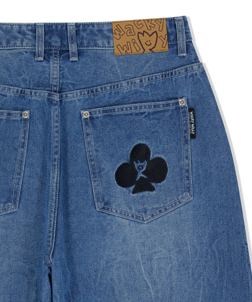 Real wide denim pants. Indigo