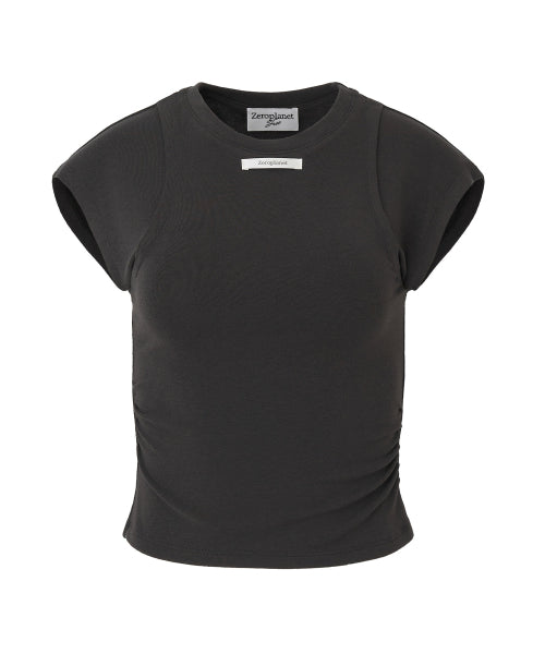 Ellie Layered Shirring Top [CHARCOAL]
