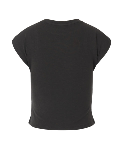 Ellie Layered Shirring Top [CHARCOAL]