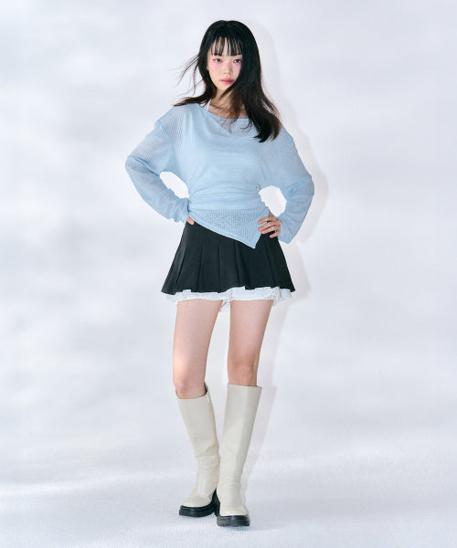Lucy Knit Layered Set [BLUE]