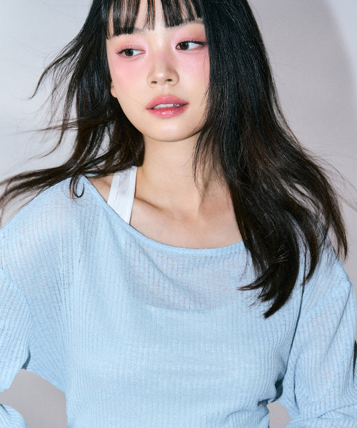 Lucy Knit Layered Set [BLUE]