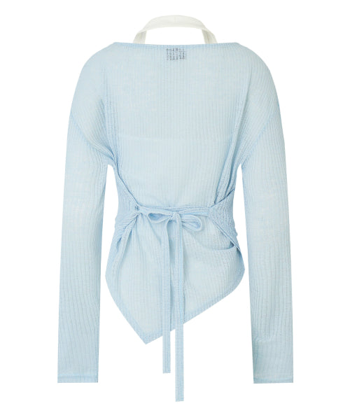 Lucy Knit Layered Set [BLUE]