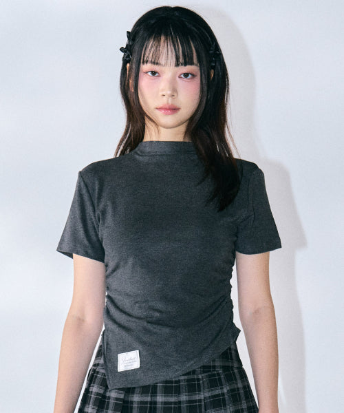 Diana Unbalanced Half Top [CHARCOAL]
