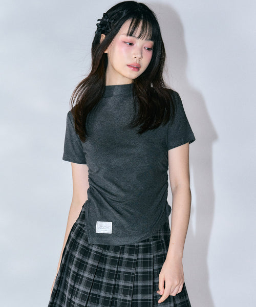 Diana Unbalanced Half Top [CHARCOAL]