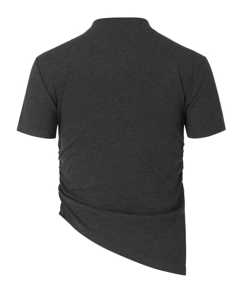 Diana Unbalanced Half Top [CHARCOAL]