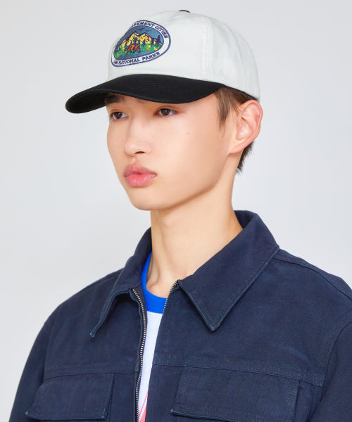 VTG COLOR BLOCK 6PANEL CAP blue