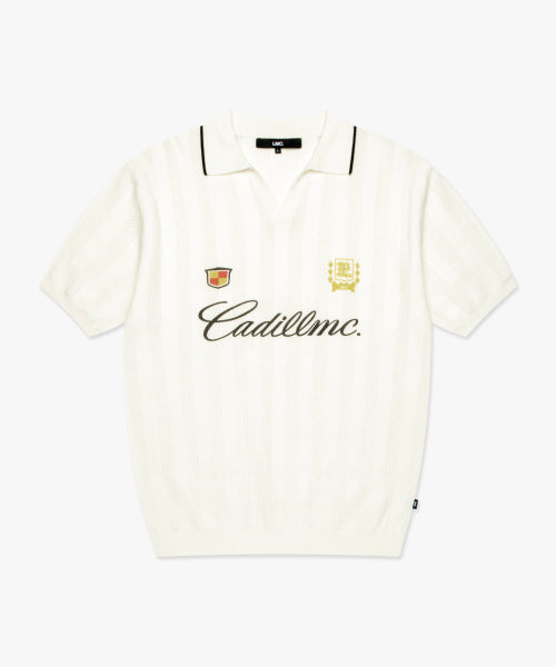 MESH KNIT POLO SHIRT ivory