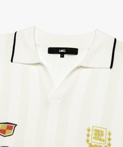 MESH KNIT POLO SHIRT ivory