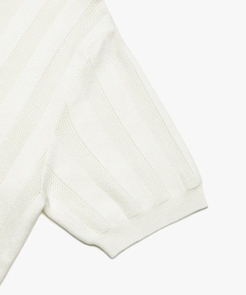 MESH KNIT POLO SHIRT ivory