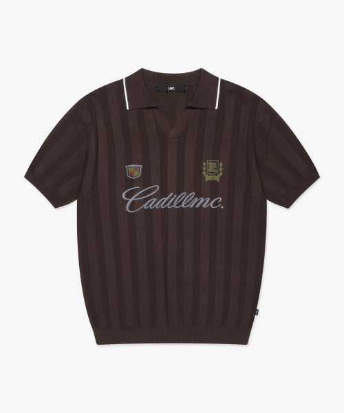 MESH KNIT POLO SHIRT brown