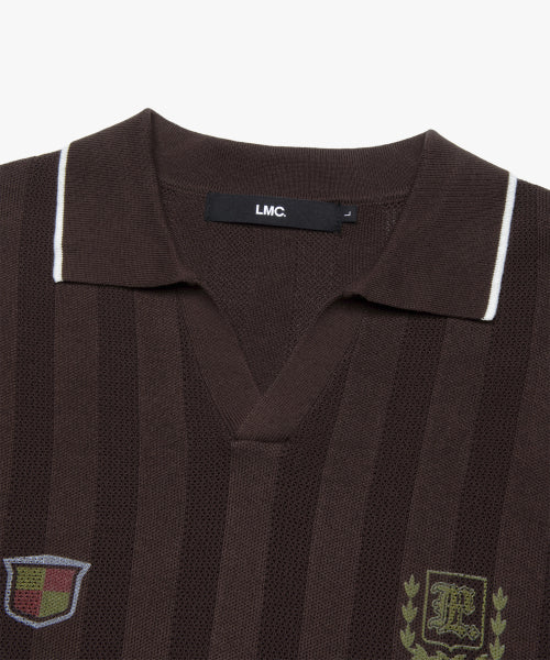MESH KNIT POLO SHIRT brown