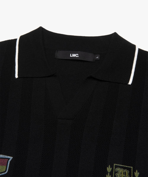 MESH KNIT POLO SHIRT black