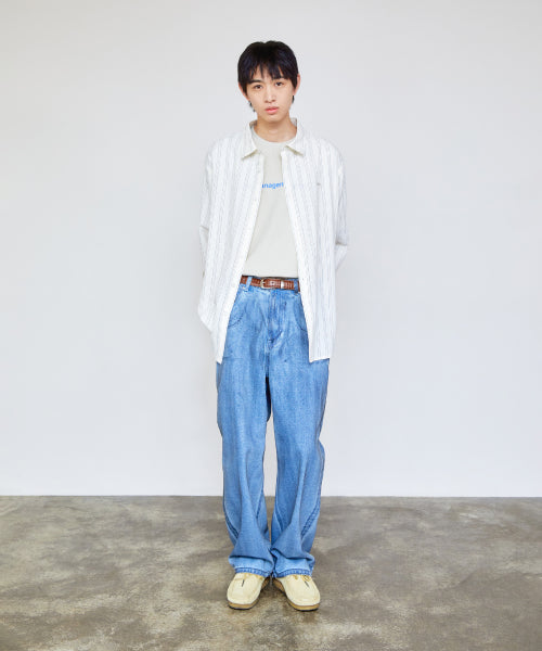 NEW CLASSIC LOGO SHEER SHIRT ivory