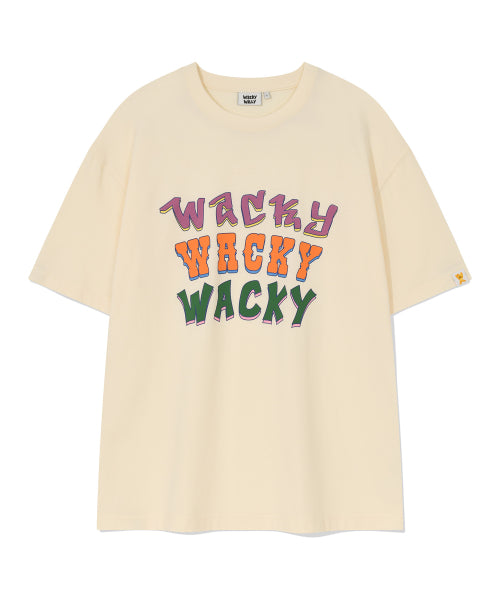Multi typo Short-sleeved T-shirt cream