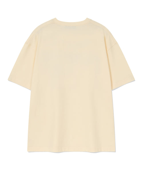 Multi typo Short-sleeved T-shirt cream