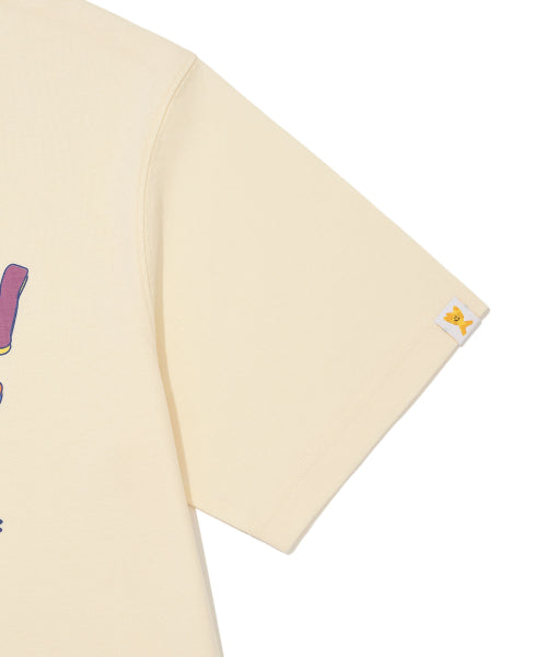 Multi typo Short-sleeved T-shirt cream