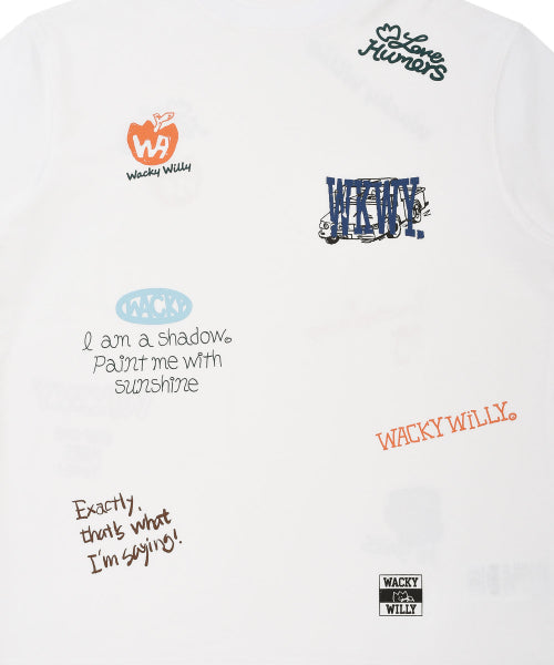 Multi-graphics short-sleeved T-shirt white