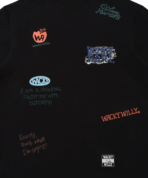 Multi-graphics short-sleeved T-shirt black