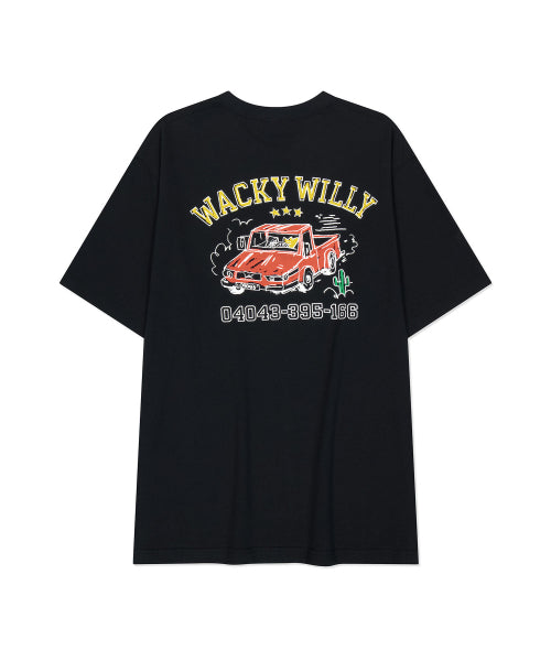 Khaki Driving Graphic Short-Sleeved T-Shirt Black