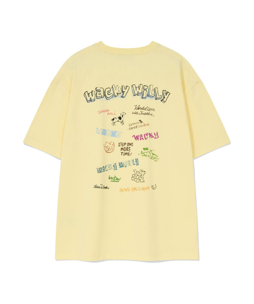 Kitchen graphic short-sleeved T-shirt yellow