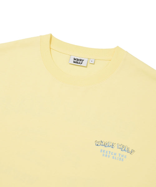 Kitchen graphic short-sleeved T-shirt yellow