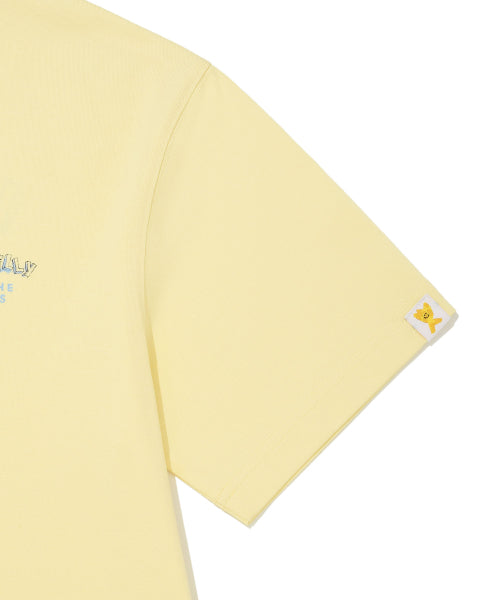 Kitchen graphic short-sleeved T-shirt yellow