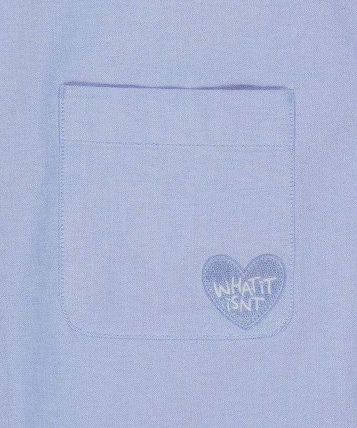 Heart Wappen Oxford Short Sleeve Shirt Blue