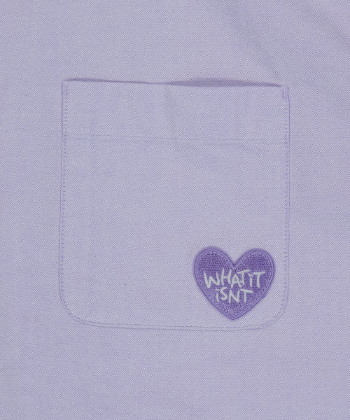 Heart Wappen Oxford Short Sleeve Shirt Purple
