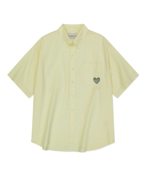 Heart Wappen Oxford Short Sleeve Shirt Yellow