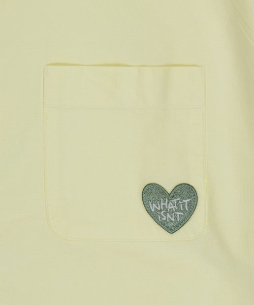 Heart Wappen Oxford Short Sleeve Shirt Yellow