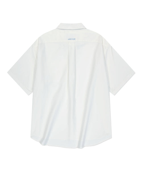Heart Wappen Oxford Short Sleeve Shirt White