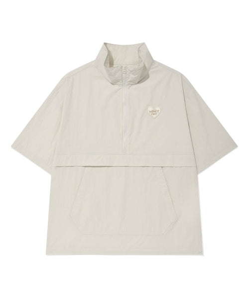Heart Wappen Nylon Short-Sleeved Anorak Jumper Ekru