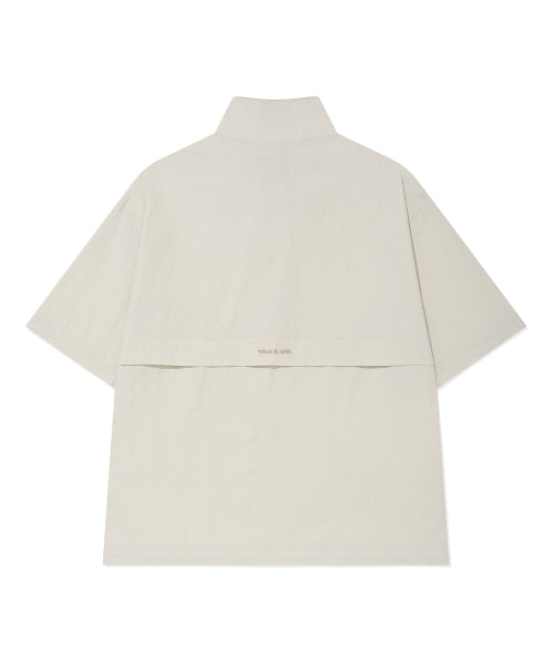 Heart Wappen Nylon Short-Sleeved Anorak Jumper Ekru