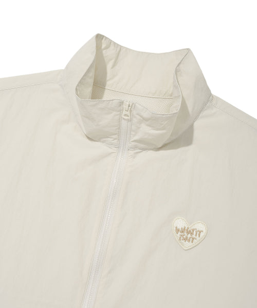 Heart Wappen Nylon Short-Sleeved Anorak Jumper Ekru