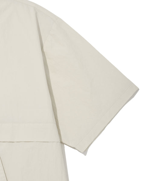Heart Wappen Nylon Short-Sleeved Anorak Jumper Ekru